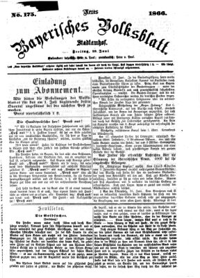 Neues bayerisches Volksblatt Freitag 29. Juni 1866