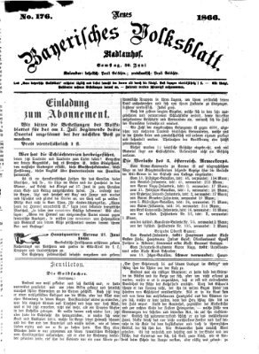 Neues bayerisches Volksblatt Samstag 30. Juni 1866