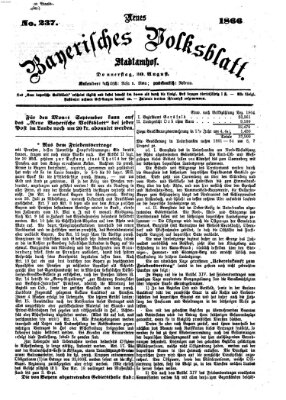 Neues bayerisches Volksblatt Donnerstag 30. August 1866