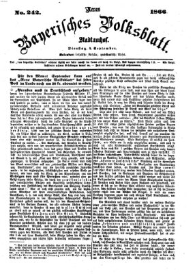 Neues bayerisches Volksblatt Dienstag 4. September 1866