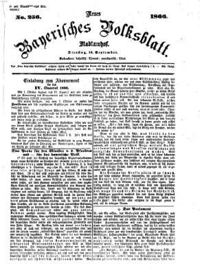 Neues bayerisches Volksblatt Dienstag 18. September 1866