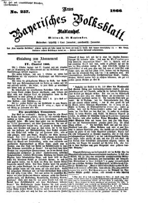 Neues bayerisches Volksblatt Mittwoch 19. September 1866