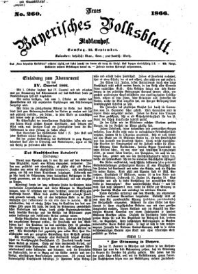 Neues bayerisches Volksblatt Samstag 22. September 1866