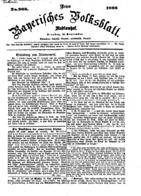 Neues bayerisches Volksblatt Dienstag 25. September 1866