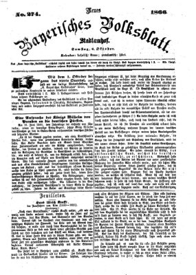 Neues bayerisches Volksblatt Samstag 6. Oktober 1866