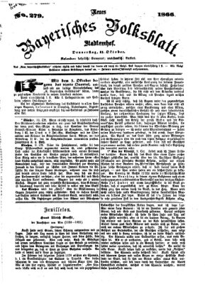 Neues bayerisches Volksblatt Donnerstag 11. Oktober 1866