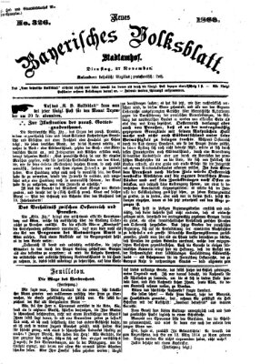 Neues bayerisches Volksblatt Dienstag 27. November 1866