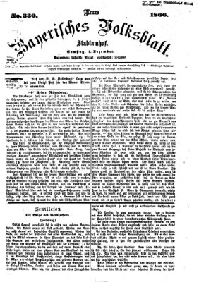 Neues bayerisches Volksblatt Samstag 1. Dezember 1866