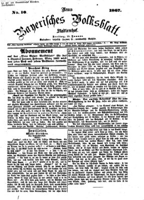 Neues bayerisches Volksblatt Freitag 11. Januar 1867