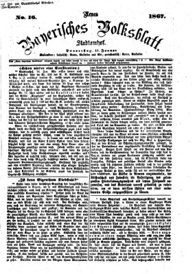 Neues bayerisches Volksblatt Donnerstag 17. Januar 1867