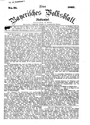 Neues bayerisches Volksblatt Donnerstag 21. Februar 1867