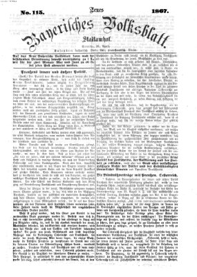 Neues bayerisches Volksblatt Sonntag 28. April 1867