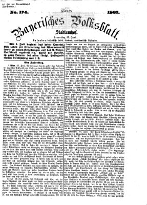 Neues bayerisches Volksblatt Donnerstag 27. Juni 1867