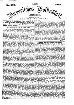 Neues bayerisches Volksblatt Samstag 27. Juli 1867