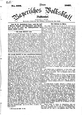 Neues bayerisches Volksblatt Donnerstag 1. August 1867