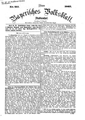 Neues bayerisches Volksblatt Samstag 3. August 1867