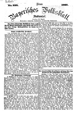 Neues bayerisches Volksblatt Samstag 24. August 1867