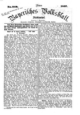 Neues bayerisches Volksblatt Sonntag 1. September 1867