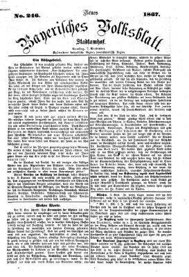 Neues bayerisches Volksblatt Samstag 7. September 1867