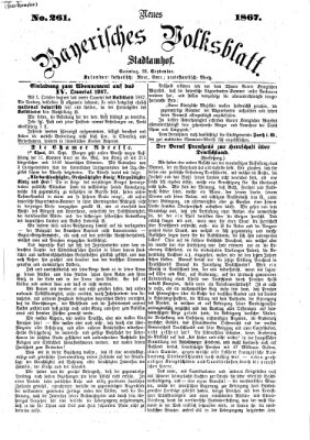 Neues bayerisches Volksblatt Sonntag 22. September 1867