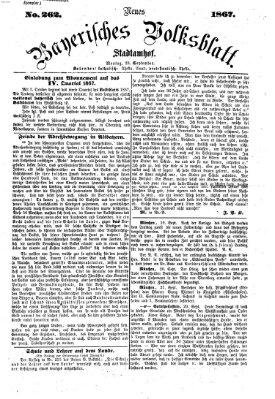 Neues bayerisches Volksblatt Montag 23. September 1867