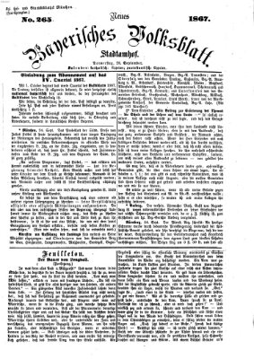 Neues bayerisches Volksblatt Donnerstag 26. September 1867