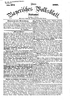 Neues bayerisches Volksblatt Samstag 5. Oktober 1867