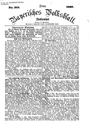 Neues bayerisches Volksblatt Freitag 15. November 1867