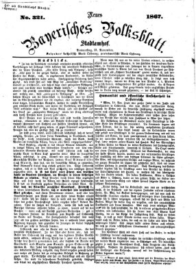 Neues bayerisches Volksblatt Donnerstag 21. November 1867