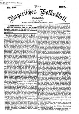 Neues bayerisches Volksblatt Samstag 7. Dezember 1867