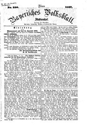 Neues bayerisches Volksblatt Freitag 20. Dezember 1867