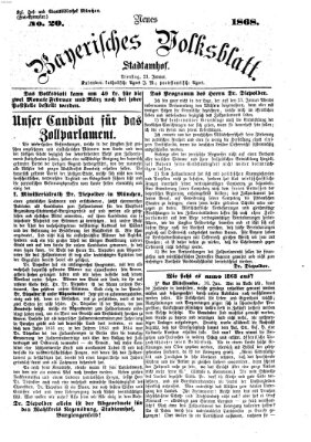 Neues bayerisches Volksblatt Dienstag 21. Januar 1868