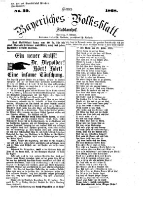 Neues bayerisches Volksblatt Sonntag 9. Februar 1868