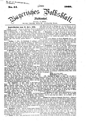 Neues bayerisches Volksblatt Freitag 14. Februar 1868