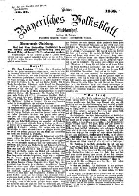 Neues bayerisches Volksblatt Freitag 21. Februar 1868