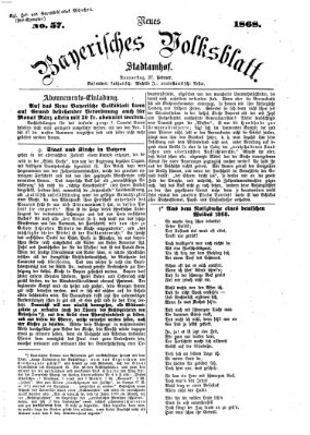 Neues bayerisches Volksblatt Donnerstag 27. Februar 1868