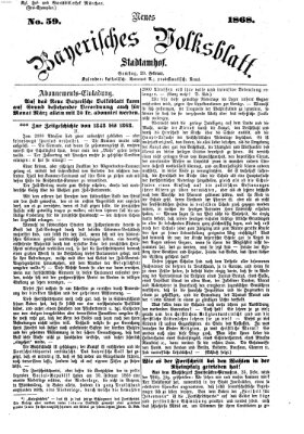 Neues bayerisches Volksblatt Samstag 29. Februar 1868