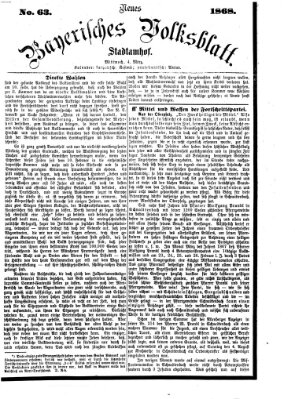 Neues bayerisches Volksblatt Mittwoch 4. März 1868