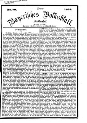 Neues bayerisches Volksblatt Mittwoch 11. März 1868