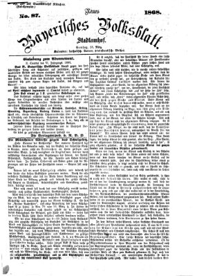 Neues bayerisches Volksblatt Samstag 28. März 1868