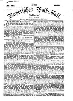 Neues bayerisches Volksblatt Sonntag 26. April 1868