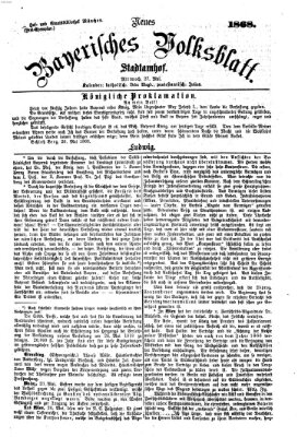 Neues bayerisches Volksblatt Mittwoch 27. Mai 1868