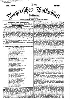 Neues bayerisches Volksblatt Montag 22. Juni 1868