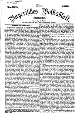 Neues bayerisches Volksblatt Donnerstag 20. August 1868