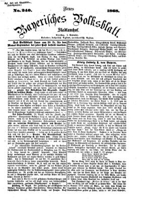 Neues bayerisches Volksblatt Dienstag 1. September 1868