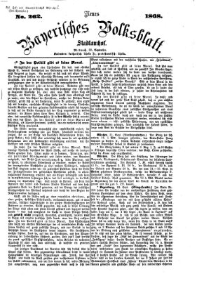 Neues bayerisches Volksblatt Mittwoch 23. September 1868