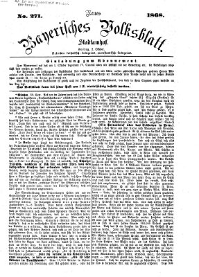 Neues bayerisches Volksblatt Donnerstag 1. Oktober 1868