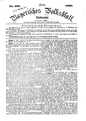 Neues bayerisches Volksblatt Sonntag 4. Oktober 1868