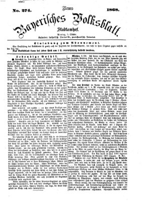 Neues bayerisches Volksblatt Montag 5. Oktober 1868