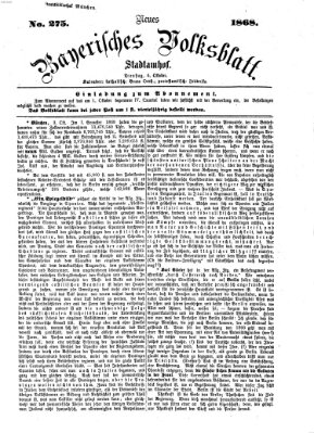 Neues bayerisches Volksblatt Dienstag 6. Oktober 1868